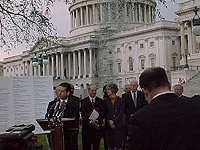 Senator Feingold at a press conference
