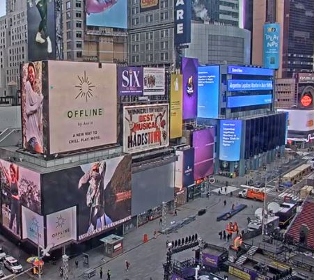 A view of Times Square from 1540 Broadway