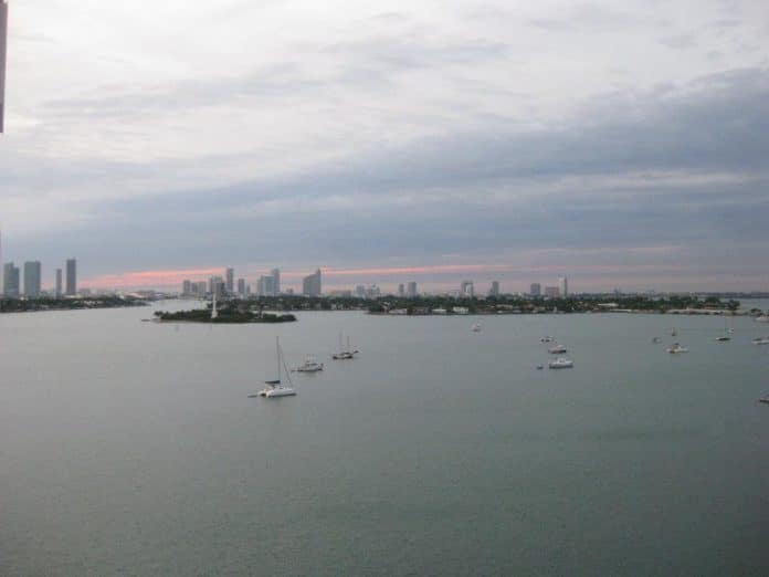 A view of Miami from Miami Beach