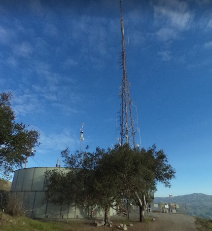 The KSJO main transmitter atop Coyote Peak