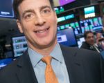 Audacy Corp. President/CEO David Field, shown on the NYSE floor the day the company then-known as Entercom completed its CBS Radio tax-free merger — November 20, 2017.