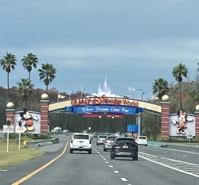The main gate to Walt Disney World in Florida