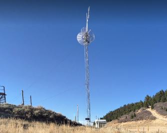 A transmitter structure atop Baxter Pass in western Colorado