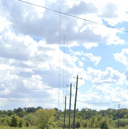 The KFIT-AM three-tower broadcast facility to the northeast of central Austin, Tex.