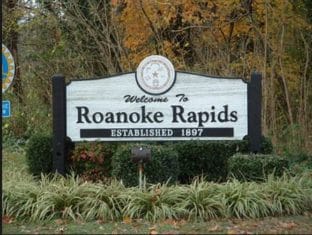 Roanoke Rapids city sign